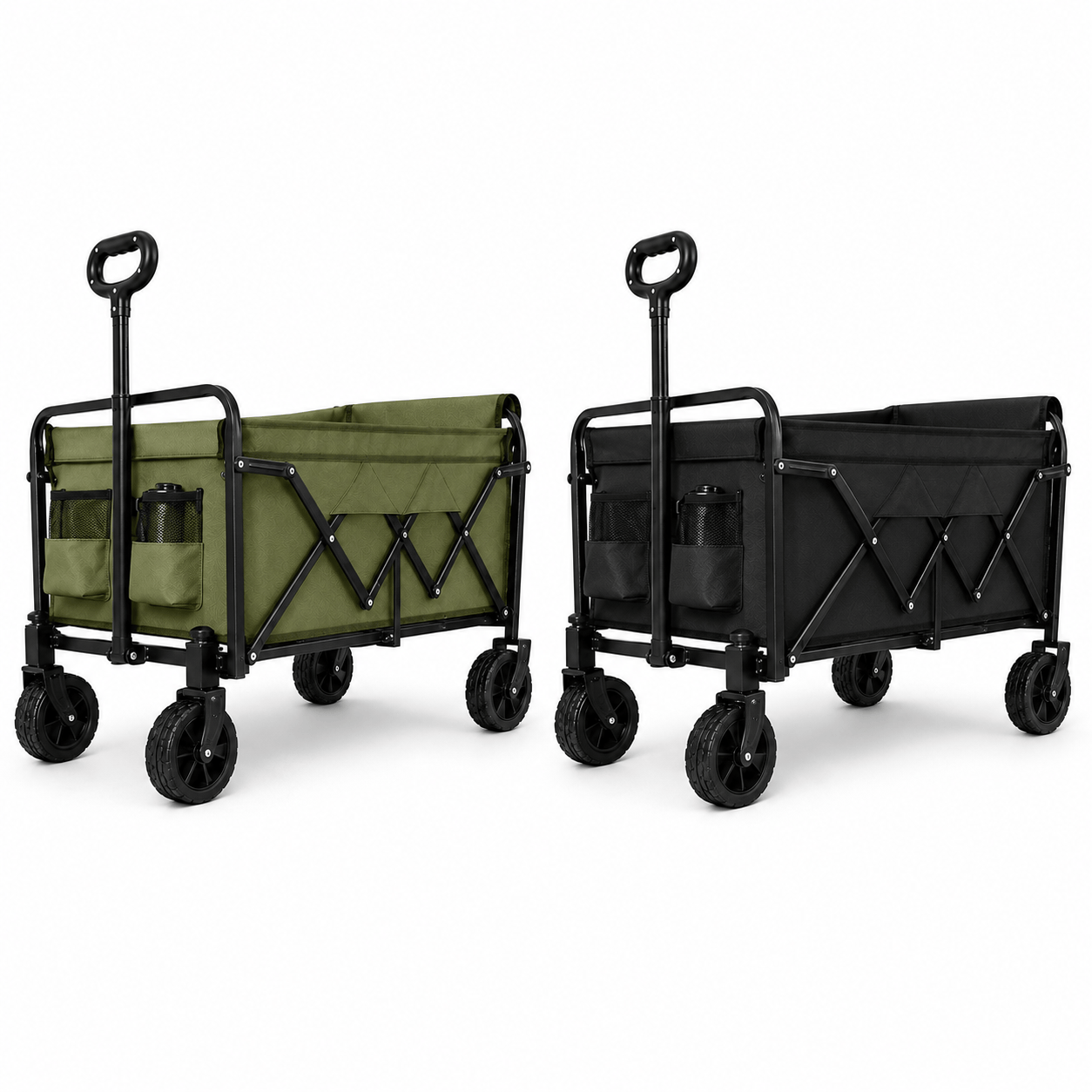 QEZER 120L Collapsible Folding Wagon Cart with All-Terrain Wheels