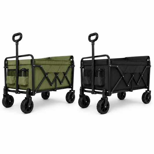 QEZER 120L Collapsible Folding Wagon Cart with All-Terrain Wheels