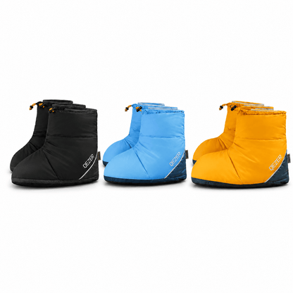 QEZER Daunenstiefel | Warme Camping-Fußwärmer für Herren und Damen