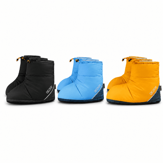 QEZER Down Booties | Warm Camping Foot Warmers for Men and Women