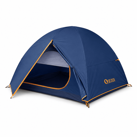 QEZER Camping Tent 1/2 Person Waterproof Backpacking Tent for Camping, Hiking and Backpacking
