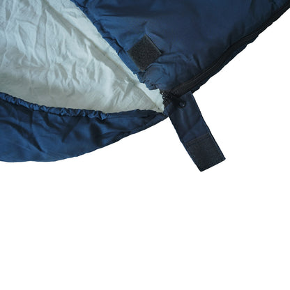 Hook-and-loop closure and two-way zipper on QEZER rectangular sleeping bag