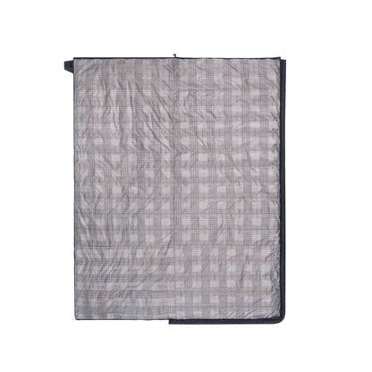 QEZER rectangular down sleeping bag fully unzipped flat as a plaid camping blanket