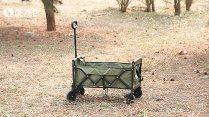 QEZER 120L Collapsible Folding Wagon Cart with All-Terrain Wheels