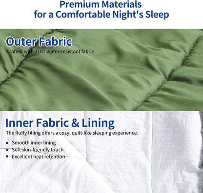 QEZER 3-Season Lightweight Sleeping Bag | Machine Washable Camping Sleeping Bag