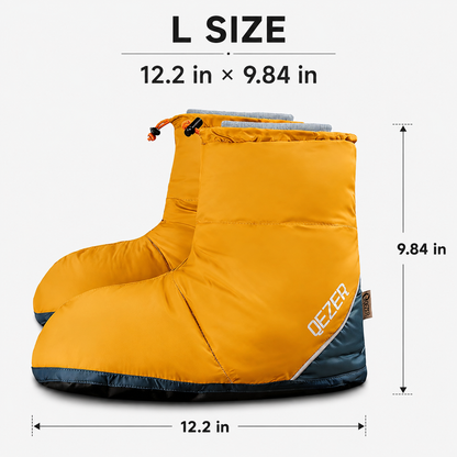 QEZER Down Booties for Camping & Cold Nights