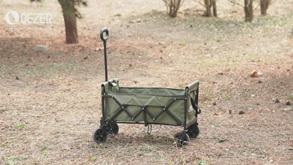 QEZER 120L Collapsible Folding Wagon Cart with All-Terrain Wheels