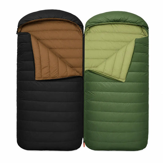 QEZER XL Down Sleeping Bag | Oversized 600FP Duck Down Camping Sleeping Bag