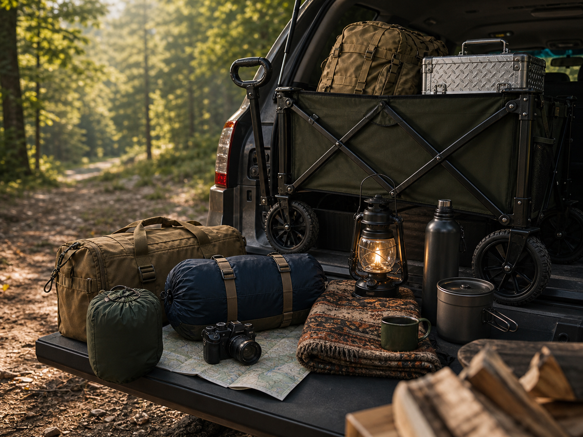 QEZER outdoor gear for a camping trip