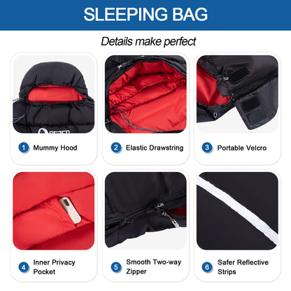 QEZER Rectangular Down Sleeping Bag（QDE-800）